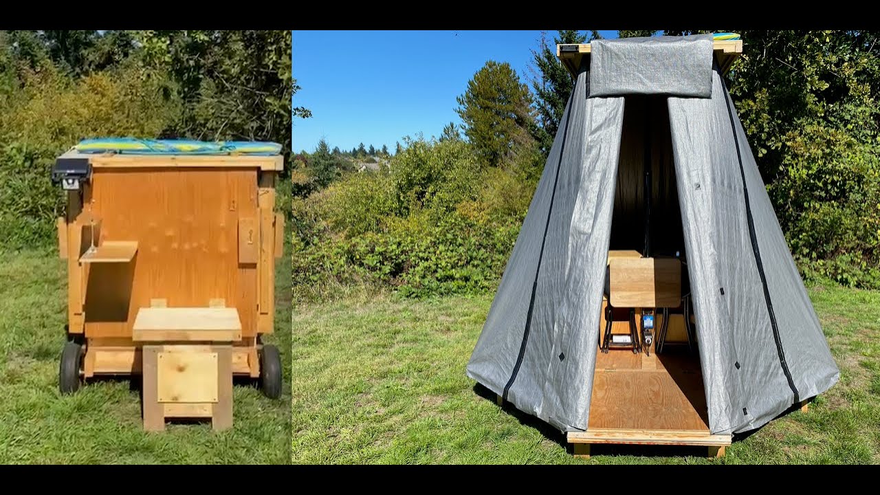 HOW TO BUILD a Mobile Homeless Shelter - PLANS || MINI MANSION - Part 2