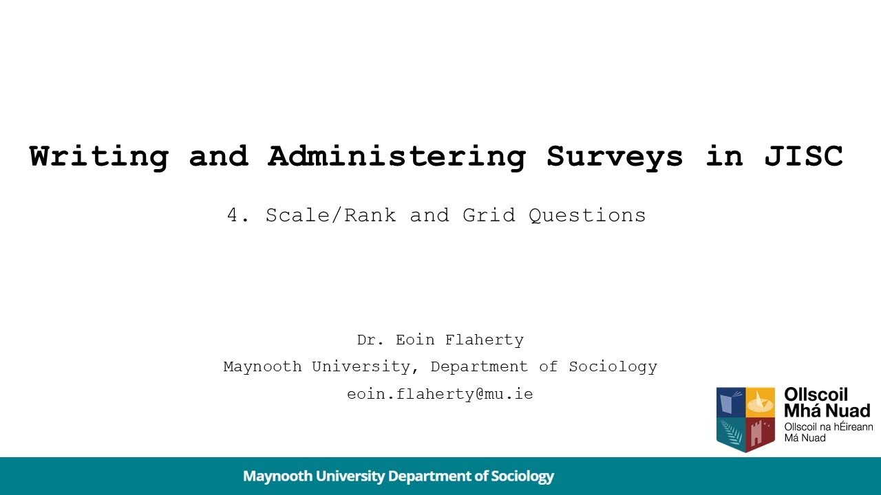 Scale/Rank and Grid Questions in JISC