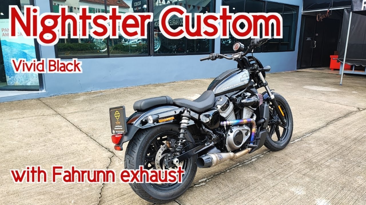 Nightster Custom with Fahrunn exhaust and a lot of accessories Walkaround Close up details + Rev