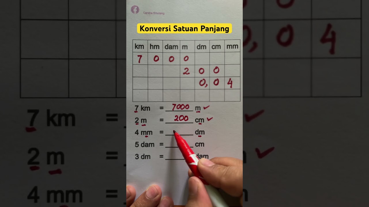 Trik konversi satuan panjang dengan mudah #matematikamudah #belajarmatematika #matematika