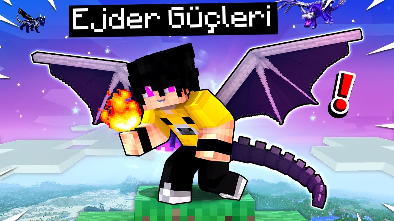 Minecraft'ta SEVİYE ATLADIKÇA EJDERHAYA DÖNÜŞÜYORUM!