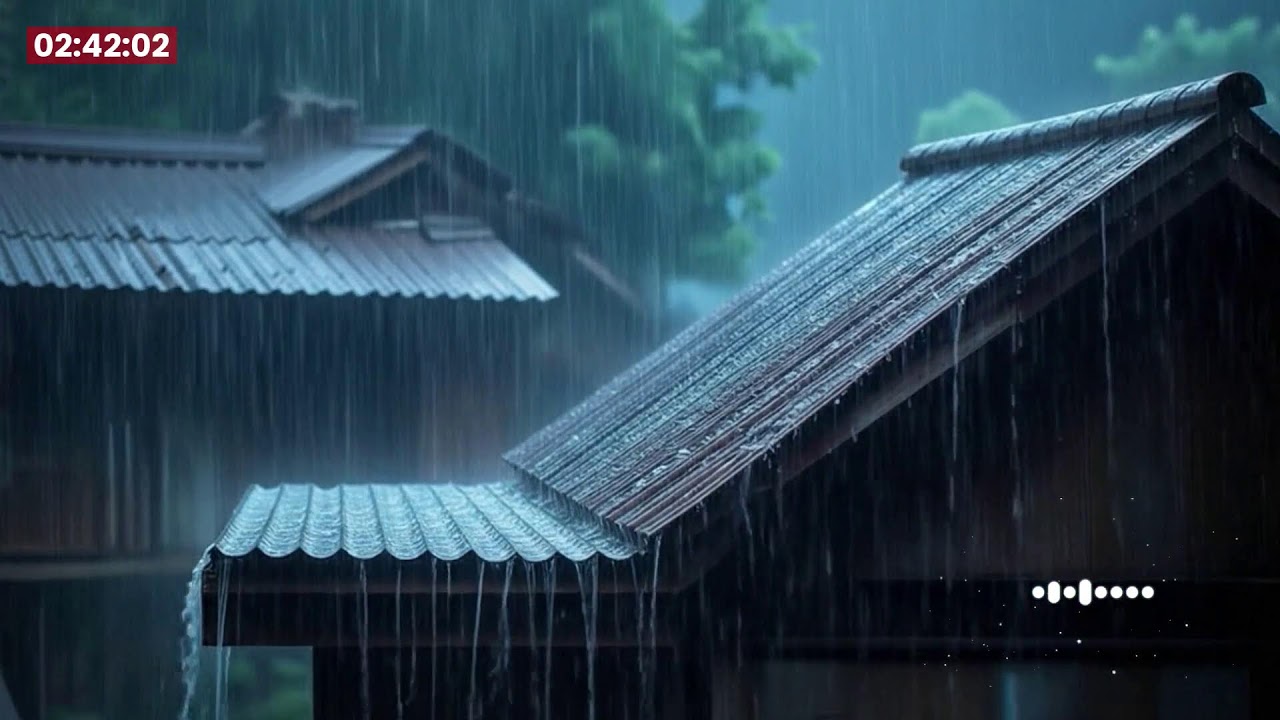 Beat Worry Within 3 Minutes to Deep Sleep Instantly with Heavy Rain & Thunder on a Tin Roof at Night