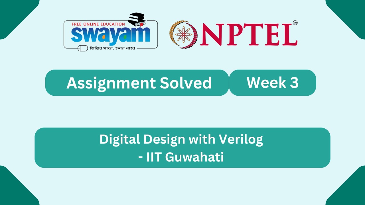 Digital Design with Verilog Week 3 | NPTEL ANSWERS 2026 #nptel2026 #myswayam #nptel #nptelexam