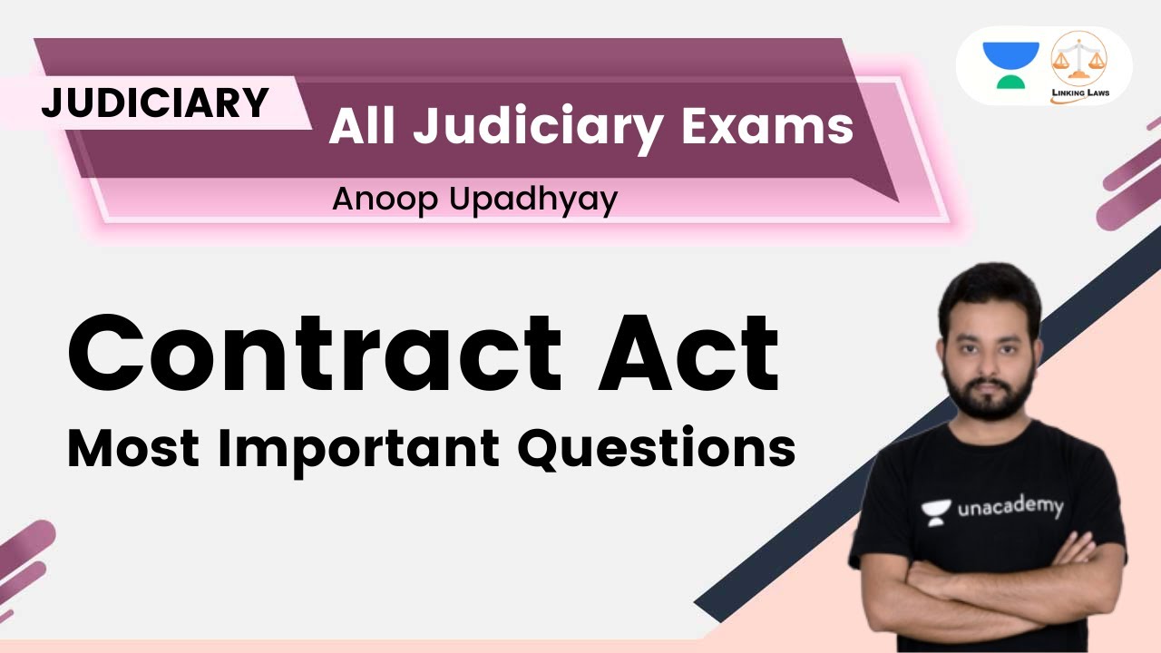 Contract Act | Most Important Questions | Judiciary Preparation | Anoop Upadhyay