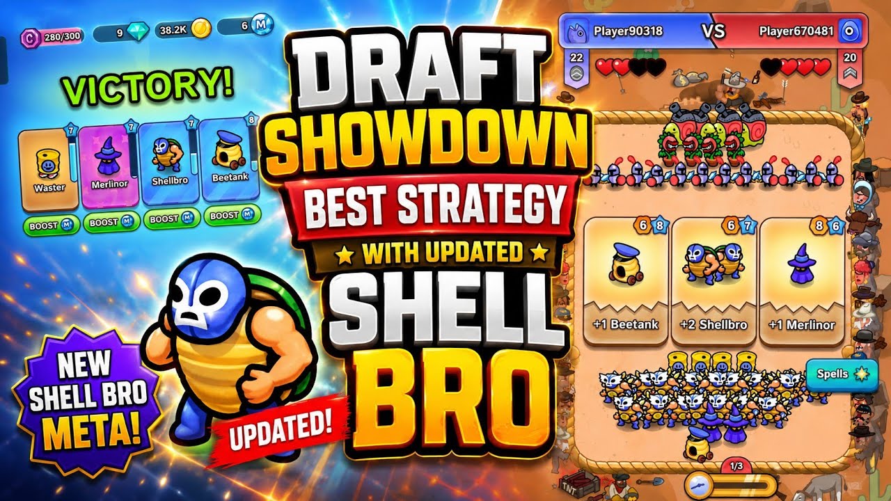 Draft Showdown Best Strategy Cards - Updated Shell BRO - Gameplay 