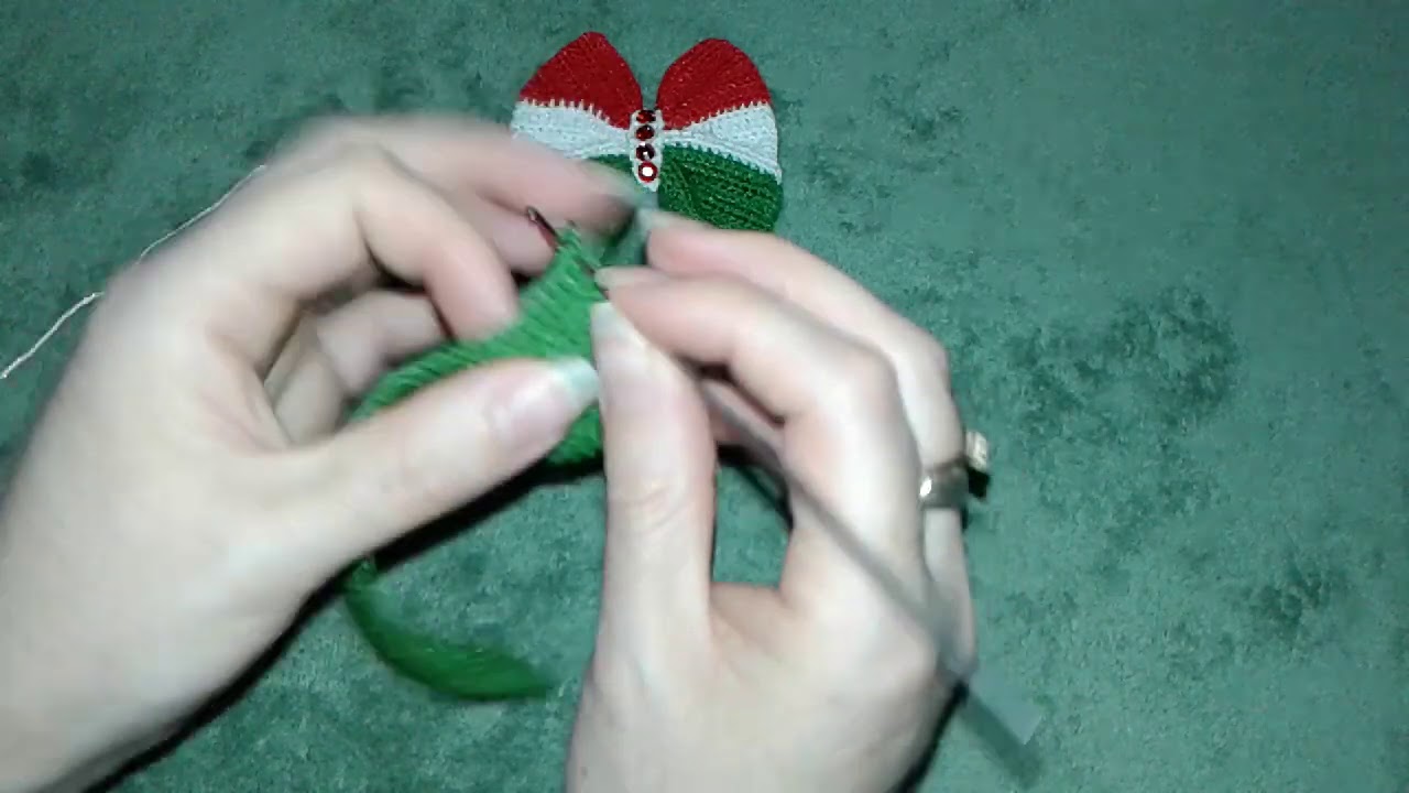 Moño a crochet para fiestas patrias paso a paso