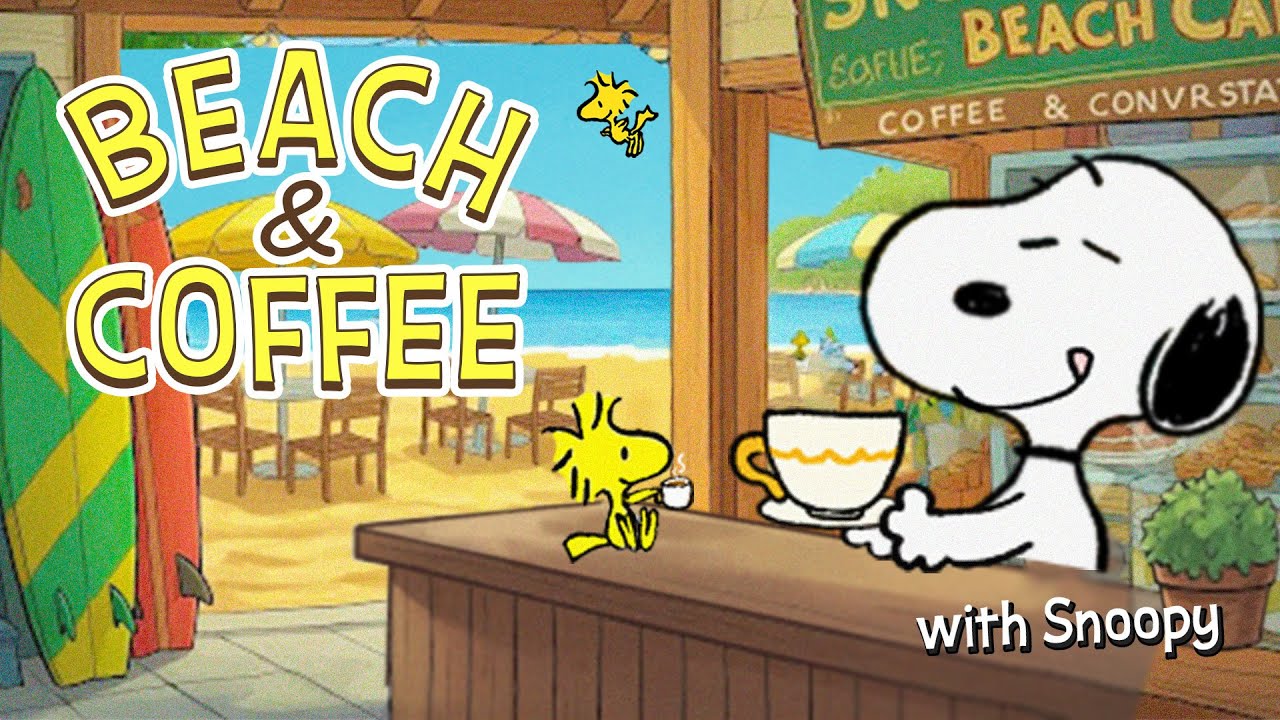 Beach & Coffee Vibes with Snoopy☕🌊🏖  | Relax by the Shore!