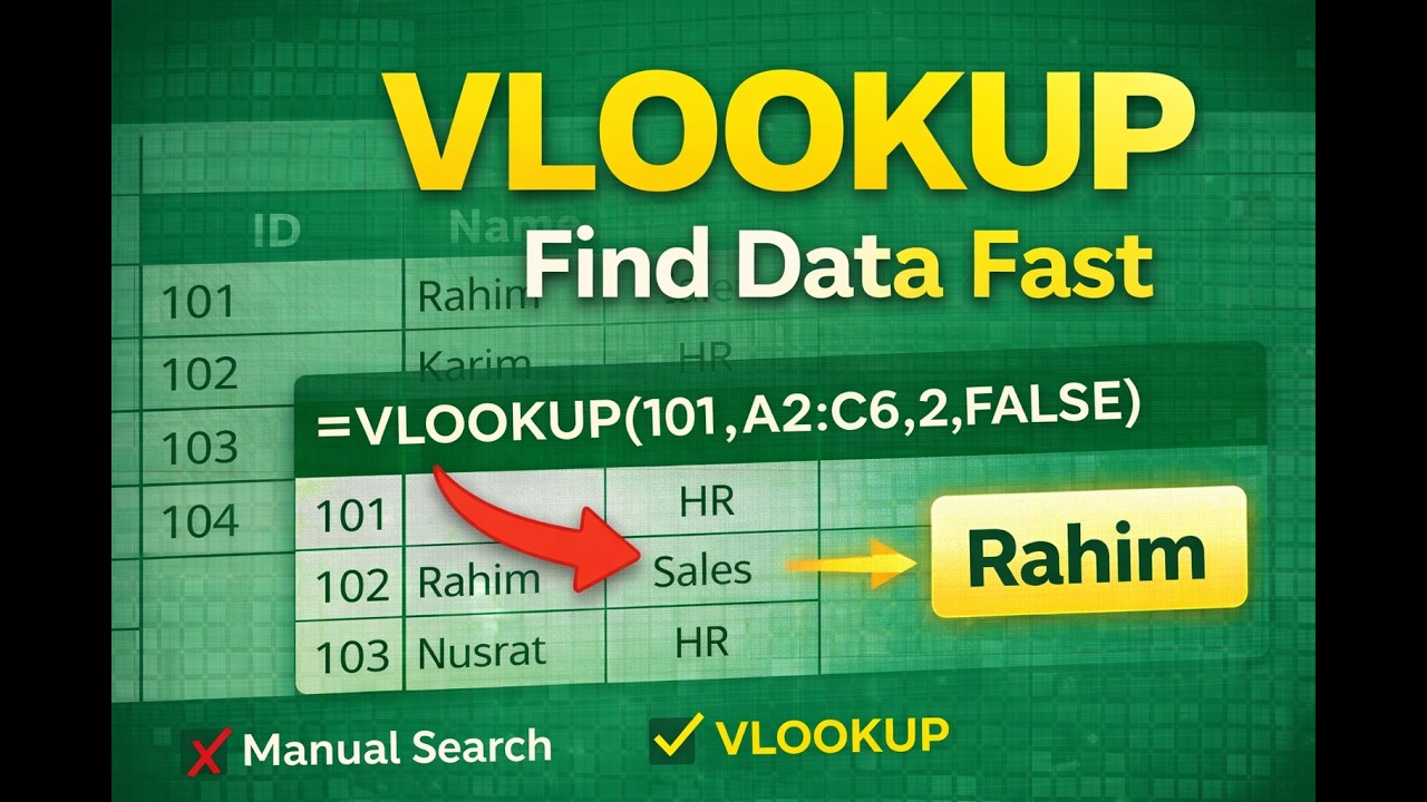 How to Use VLOOKUP in Excel | Step-by-Step Beginner Tutorial