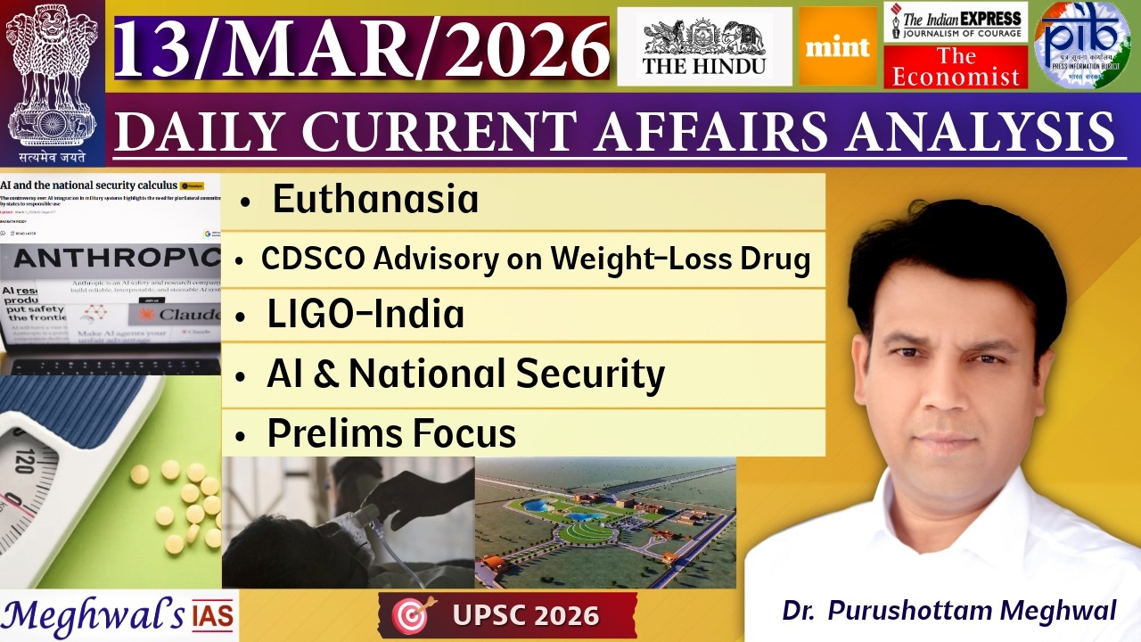 13 March 2026: Daily Current Affairs Analysis |The Hindu |Indian Express ~Dr Purushottam Meghwal