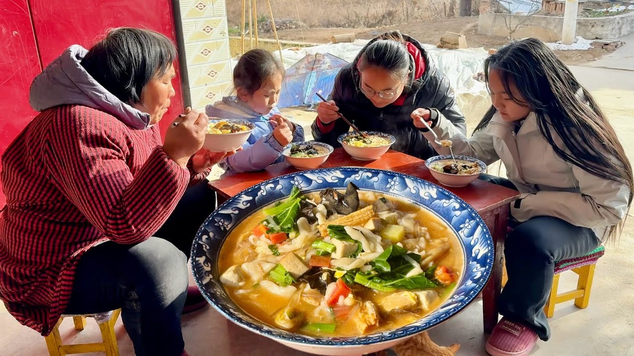 陕西特色美食-懒人麻食，天冷了吃真香！