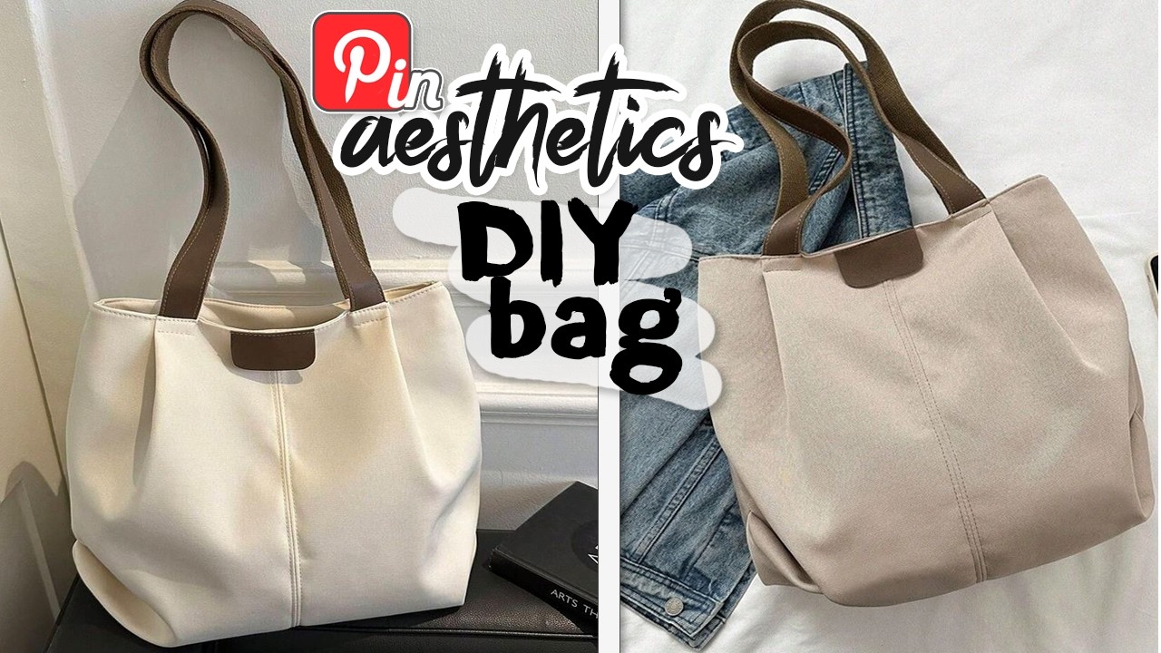 DIY Canvas Tote Bag Pin Aesthetics Making at home tutorial