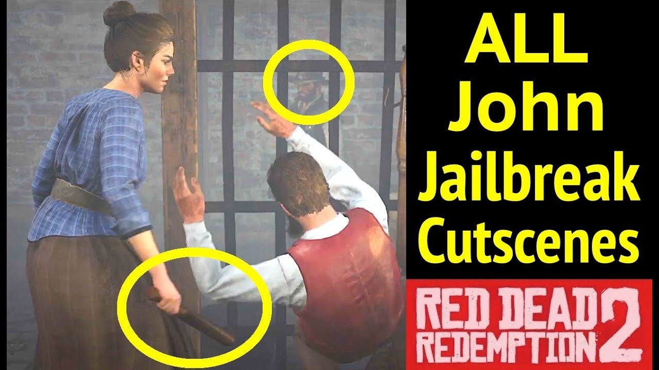 All John Jailbreak Cutscenes in Red Dead Redemption 2 (RDR2): Abigail Rescues John From Jail