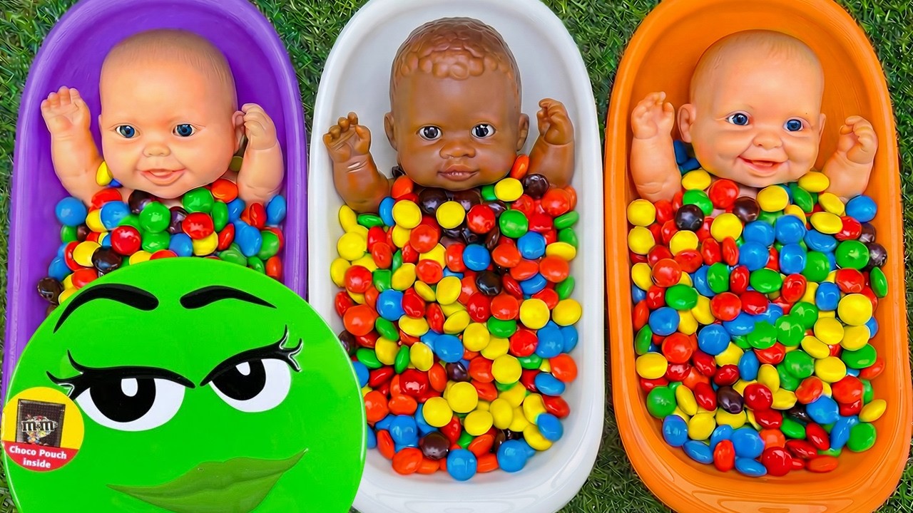31 Minutes Satisfying with Full of 3 Rainbow BathTubs Candy with M&M's & Magic Slime Cutting Video