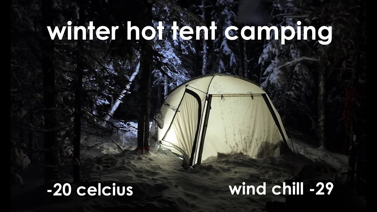 Hot Tent Winter Camping with a SPECIAL GUEST!