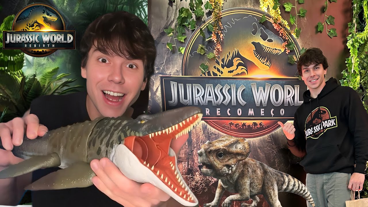 EU ASSISTI JURASSIC WORLD RECOME&Ccedil;O E GANHEI UM MOSASSAURO! PETER TOYS
