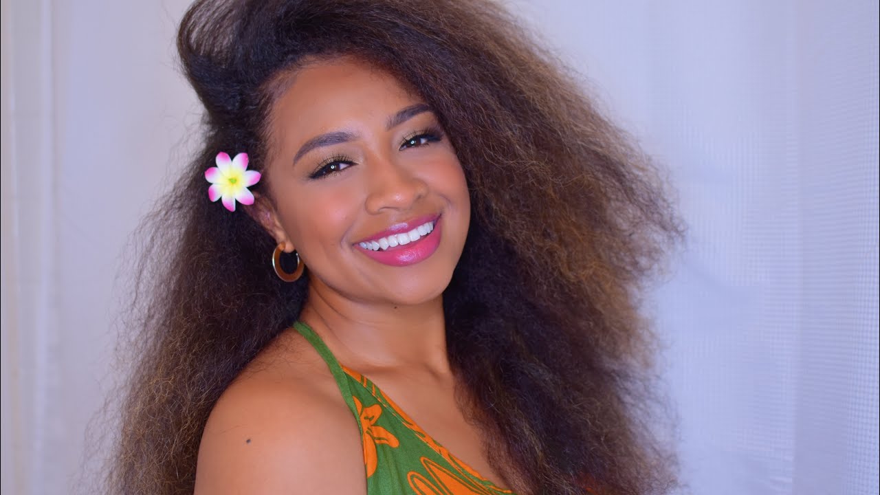 Natural Hair BLOW OUT + Makeup Look (sharing a little of my Polynesian culture 🥰)