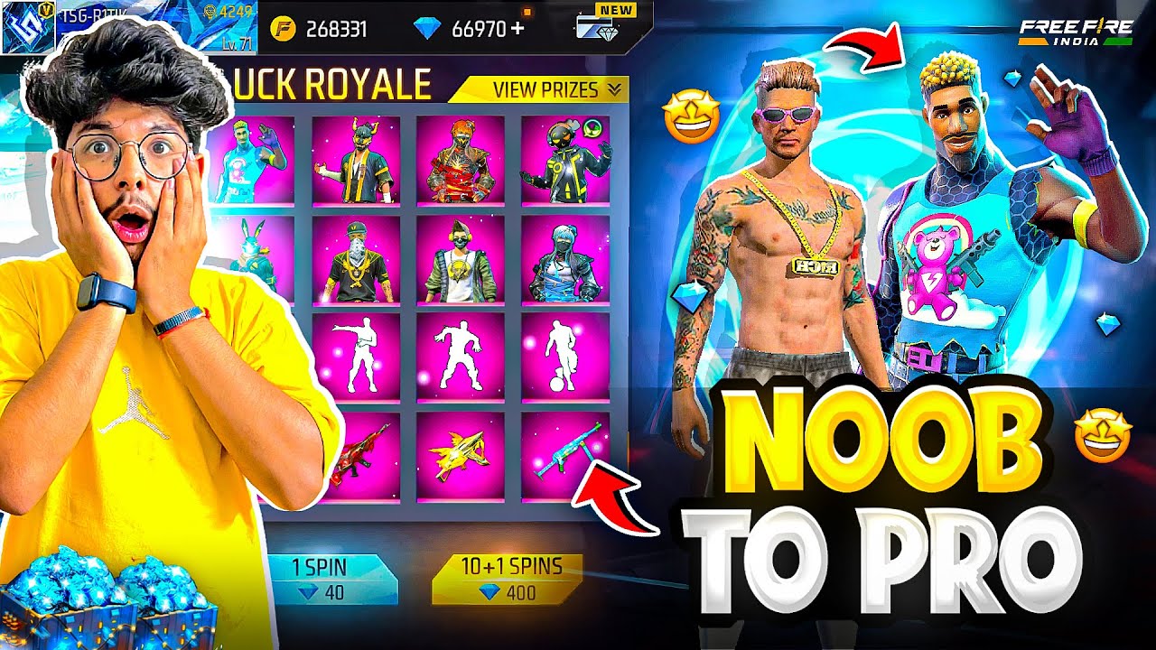 Free Fire I Got New Red Shadow Bundle And All Evo Guns In Level 1 Noob Id😍 -Garena Free Fire