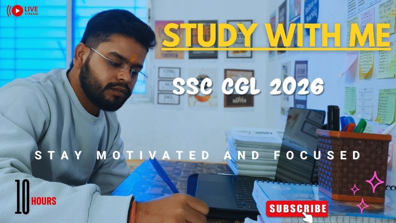 🔴LIVE | 10 Hours Study With me | SSC CGL 2026 | Pomodoro #day25