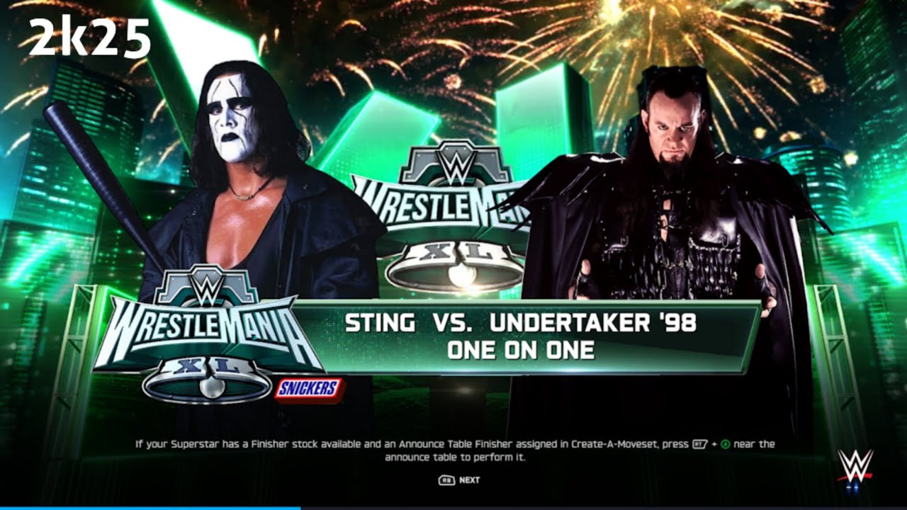 WWE Sting Vs Undertaker (one on one) (2k25) 