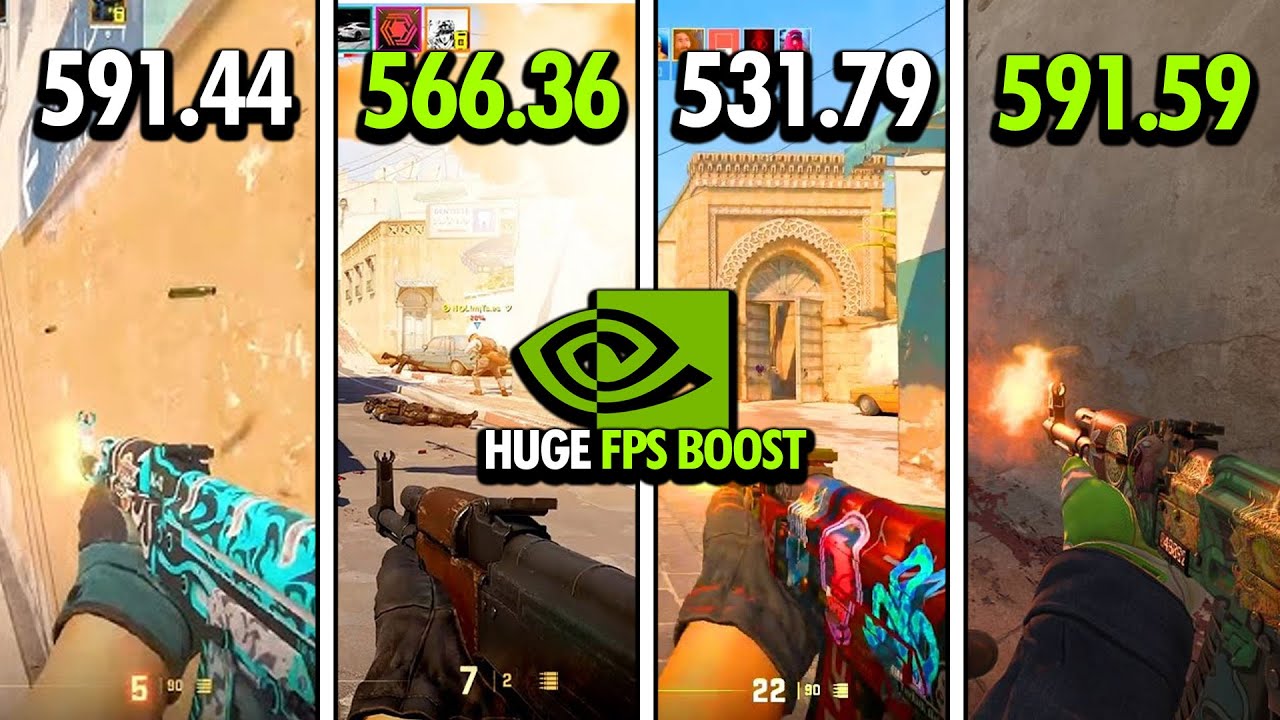 Лучший драйвер NVIDIA для CS2 &ndash; сравнение FPS 566,36 против 591,44 против 531,79 против 591,59