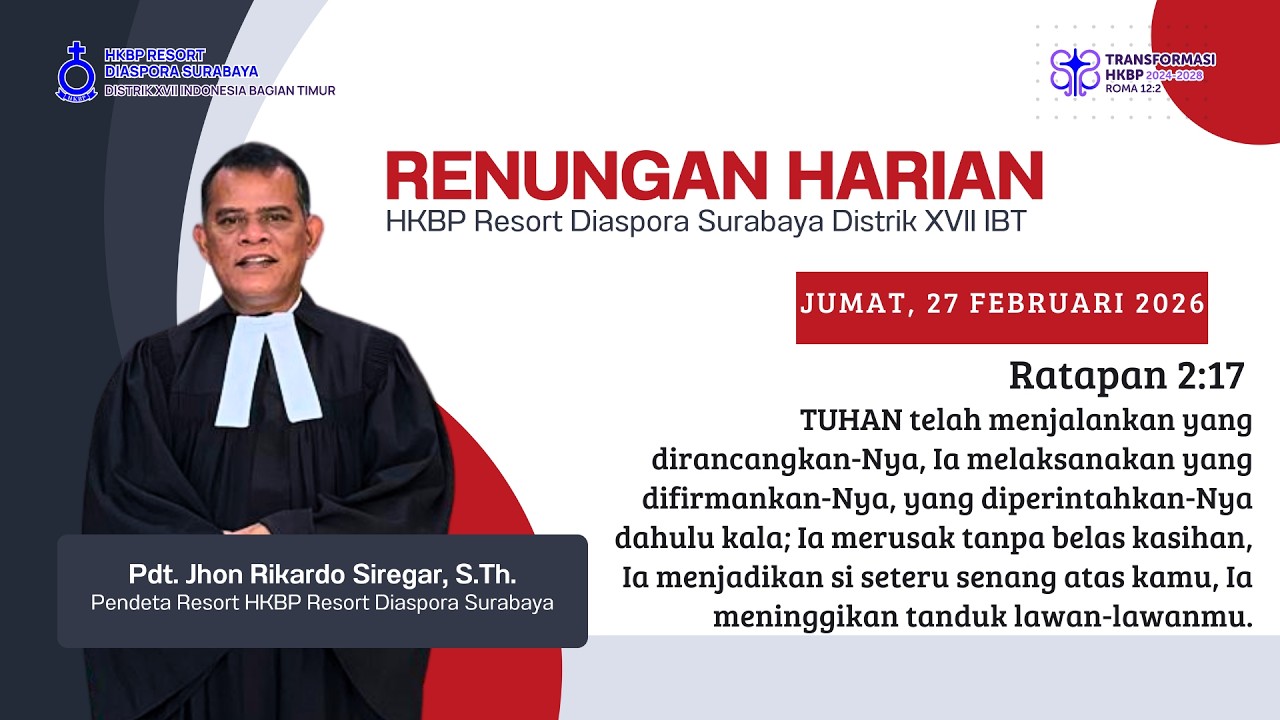Renungan Harian Jumat 27 Februari 2026