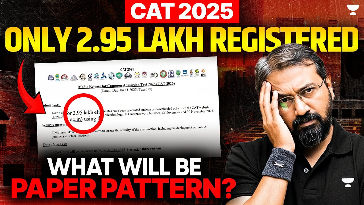 Just 2.95L Registered! | What Will be Paper Pattern in CAT 2025 ❓