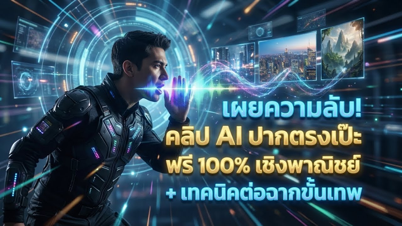 สอนใช้ AI ทำคลิปพูดได้ตรงปากฟรี 100% เชิงพาณิชย์ได้ด้วย พร้อมเทคนิคต่อฉากได้