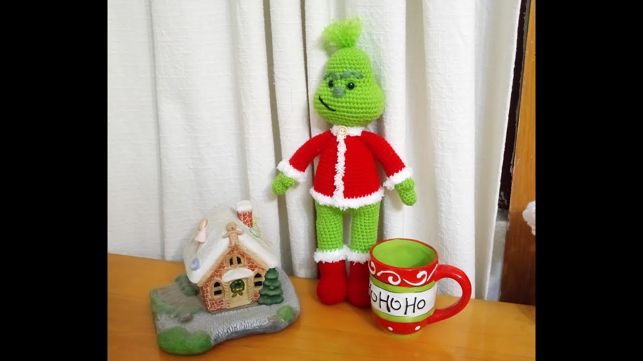 Tejer  Grinch Amigurumi a Crochet BRAZOS Versión (DIESTRO)