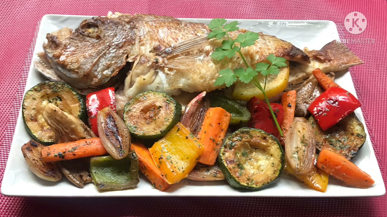 Pargo a la plancha con verduras
