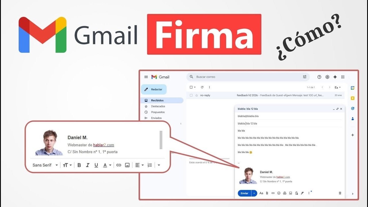 Cómo Crear una Firma en Gmail en 2026 | Inserta tus Datos al Final de Cada Escrito de Google Gmail