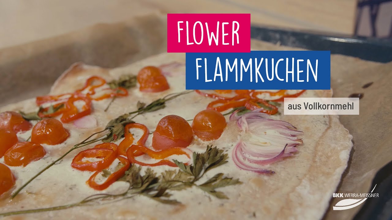 Flower-FLAMMKUCHEN aus Vollkornmehl selber machen | leckeres und leichtes Sommerrezept | BKK WM