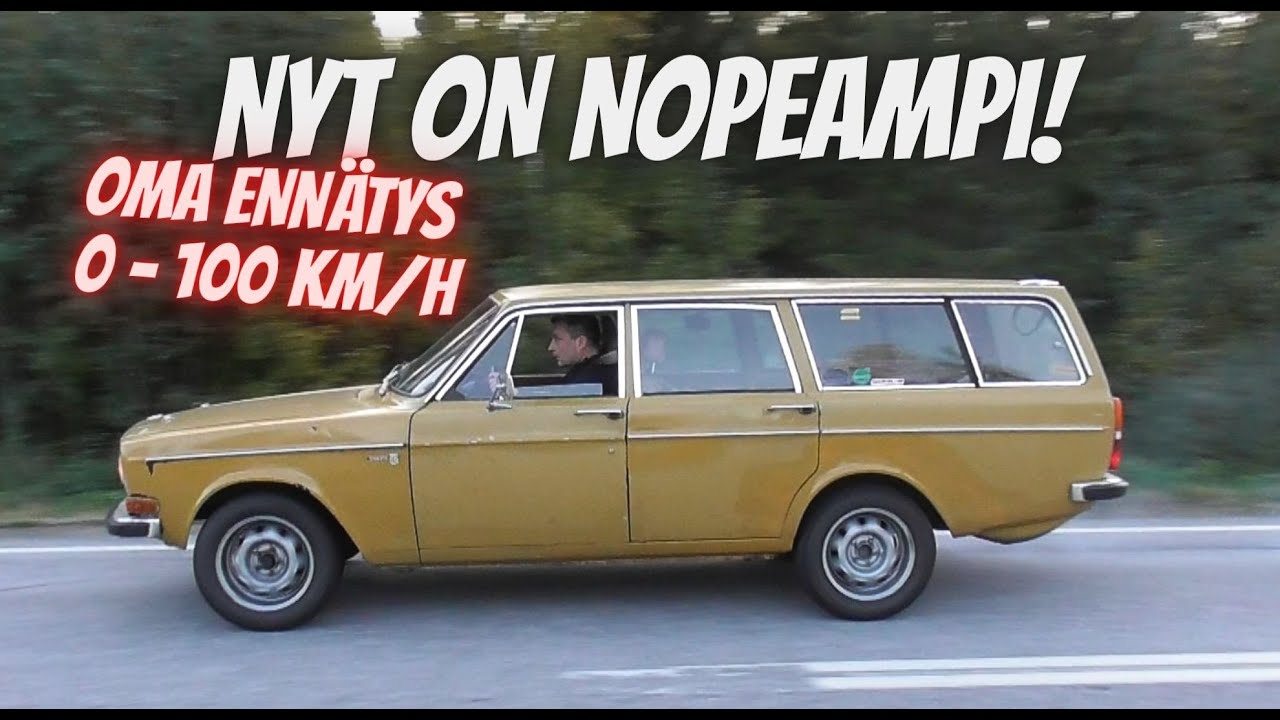 0 - 100 km/h oma ennätys uudella moottorilla | Volvo 145 & b20 |