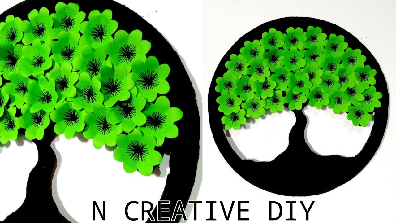 How to make paper flower wall decoration | Paper flower wall hanging | ide dekorasi dinding kreatif