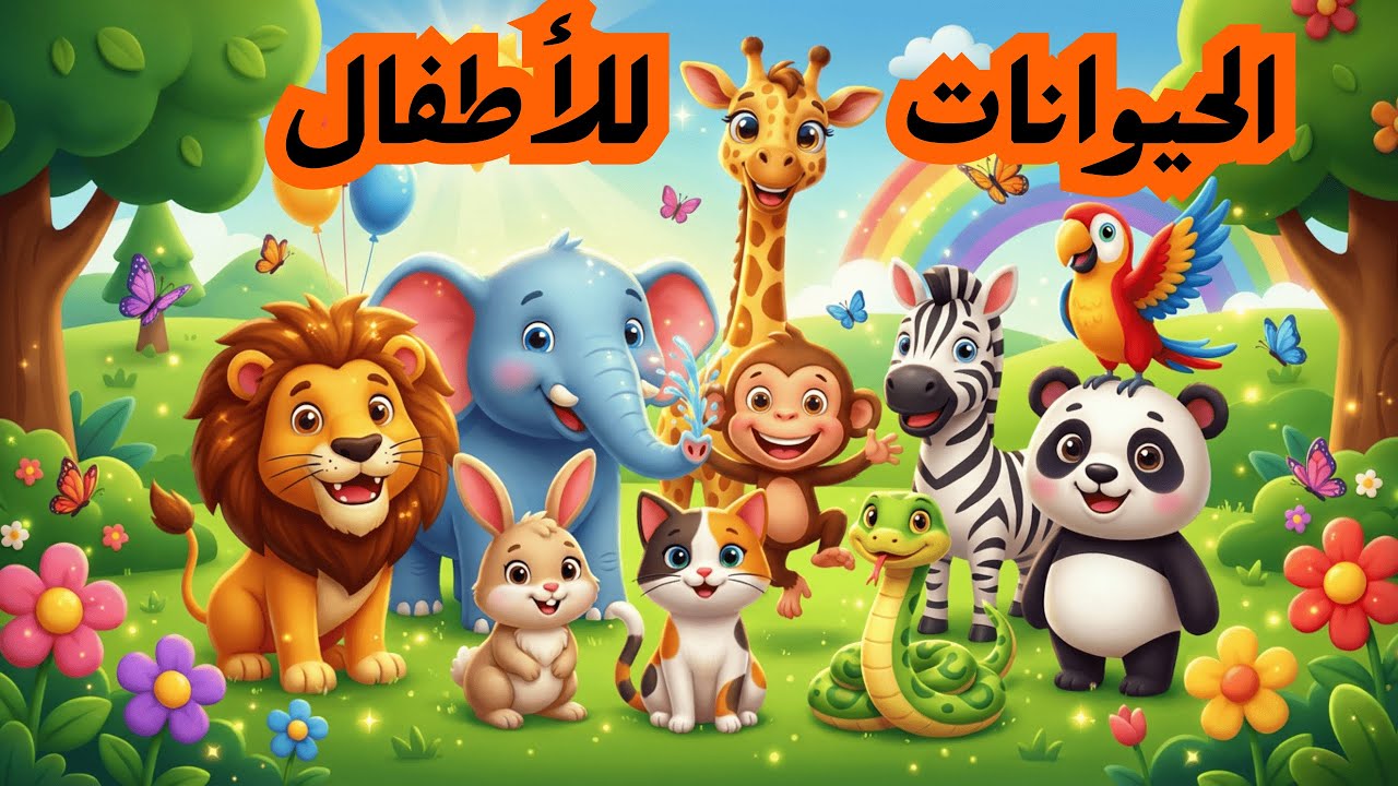 أسماء الحيوانات للأطفال | بالإنجليزية والعربية | Learning Animals🐵😹🦍🐔 🐫🐐🐠