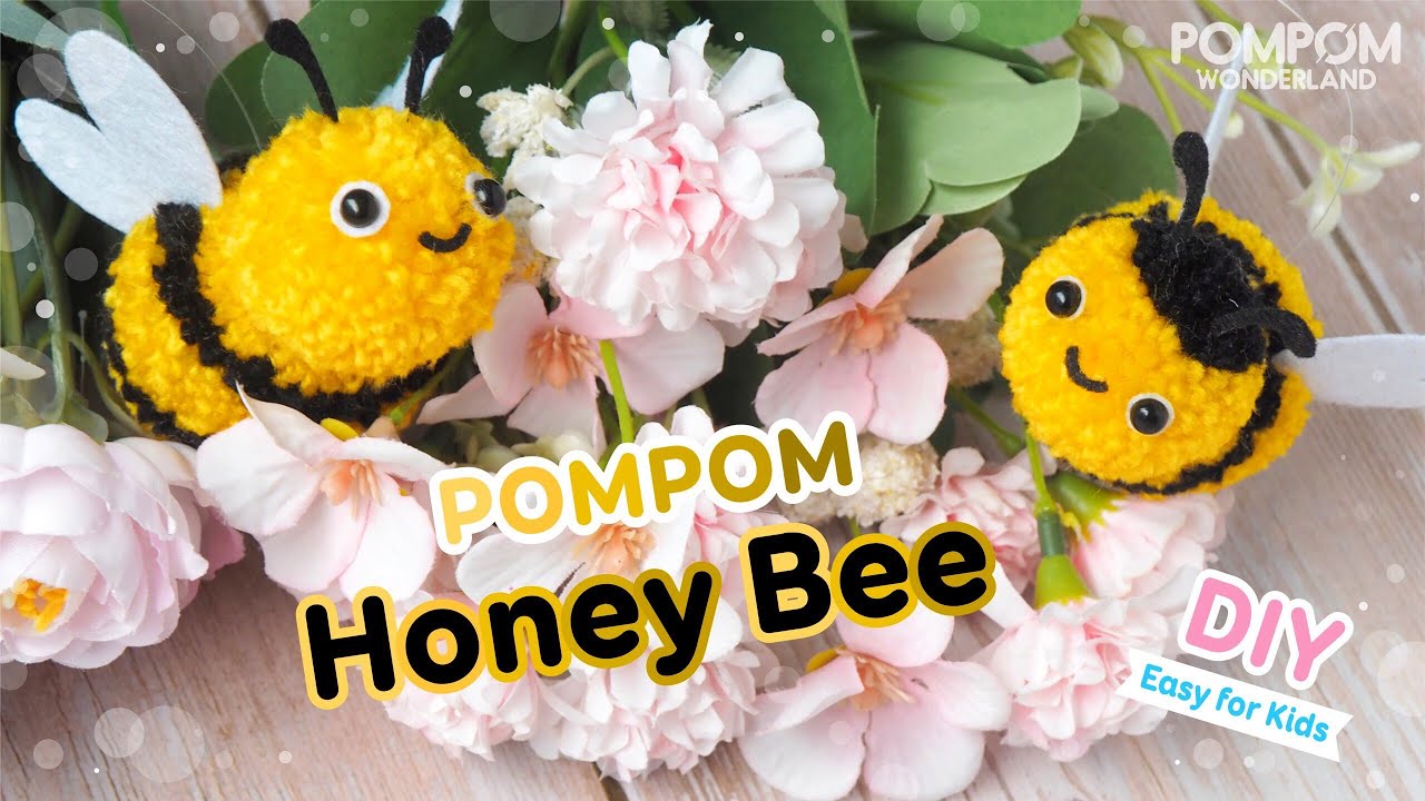 How to Make a Honey Bee Pompom - Easy DIY for Kids