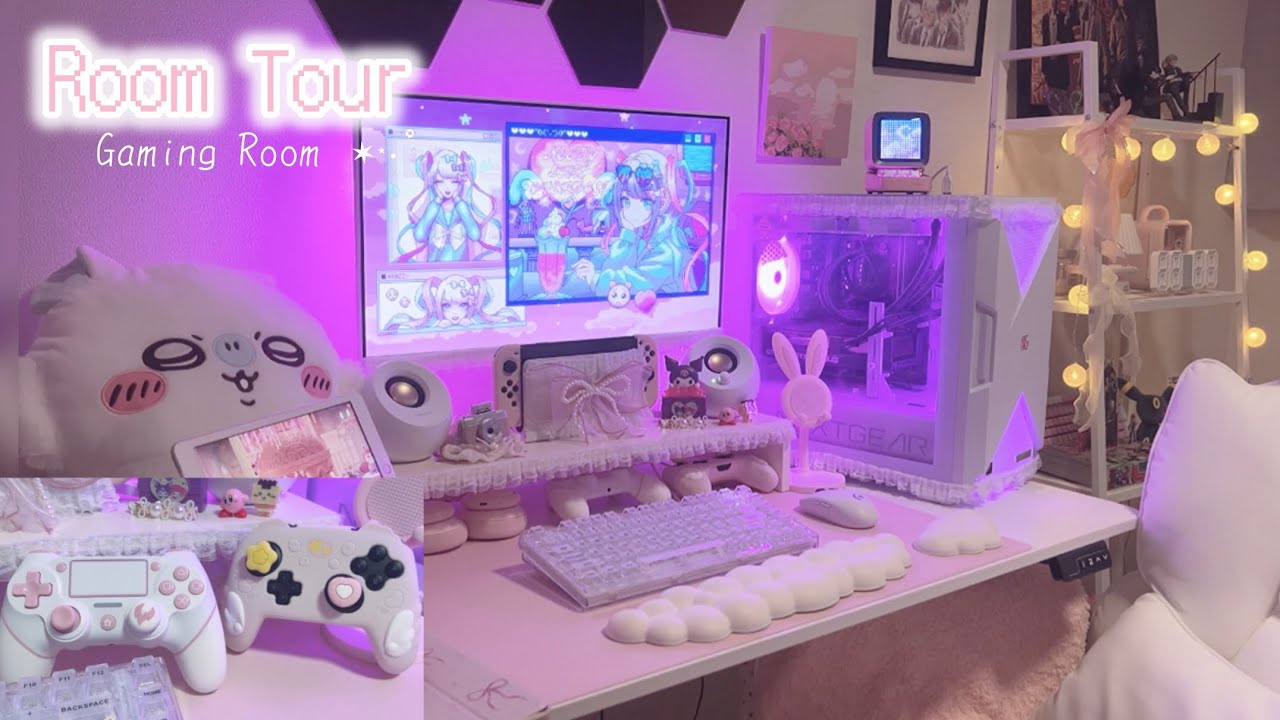 【Room Tour】一人暮らし女子のゲーム部屋紹介🎮💗デスク周り・デバイス・インテリアまとめ✨