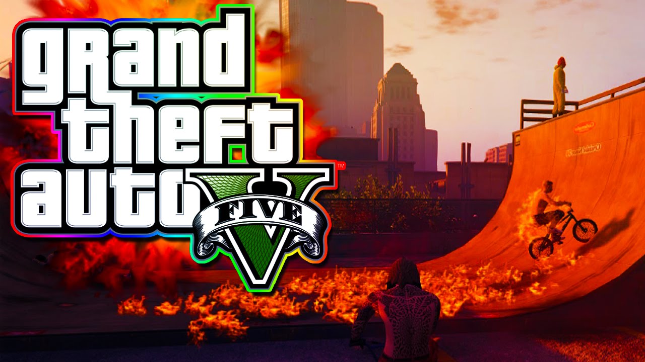 GTA 5 Free Roam - Best Trick Competition and a Gold Jet! (GTA 5 Funny Moments)