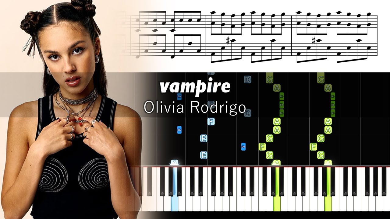 Olivia Rodrigo - vampire - Advanced Piano Tutorial with Sheet Music
