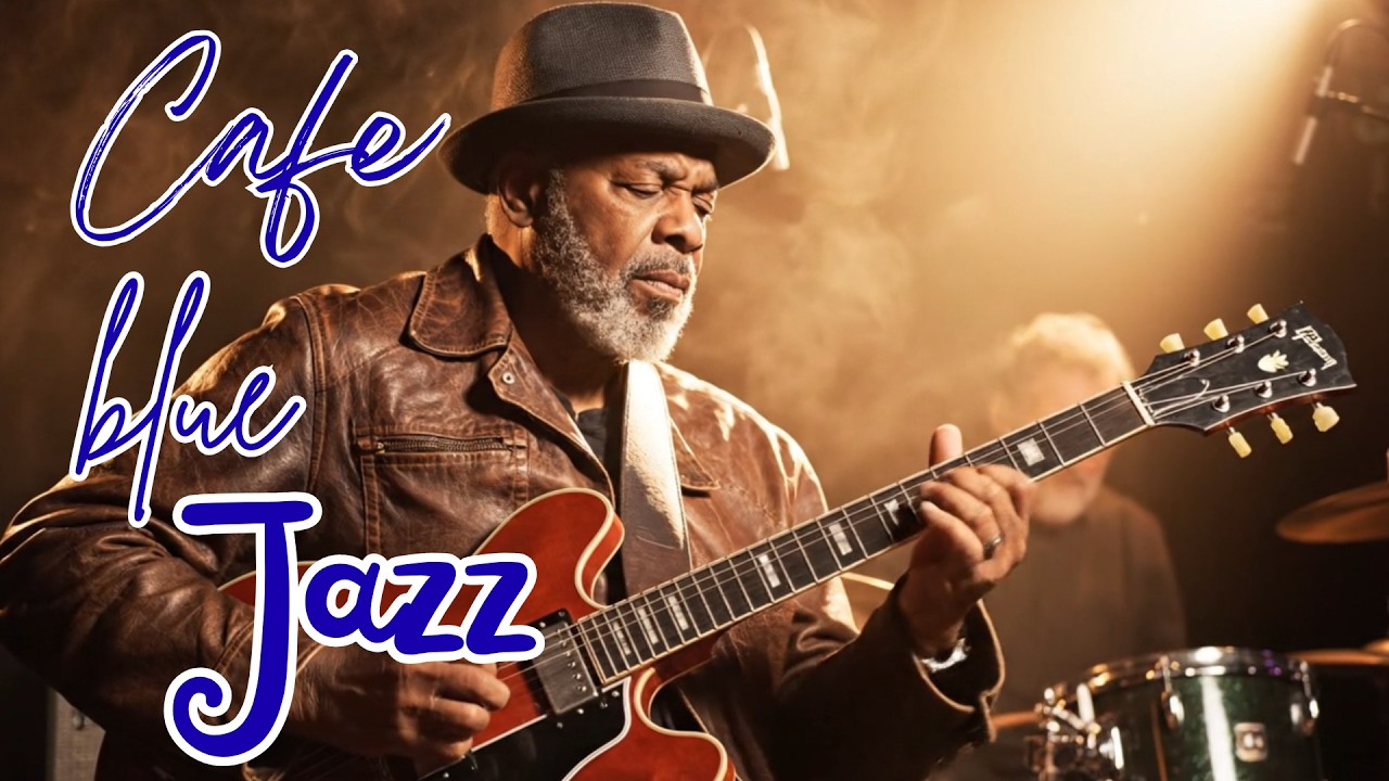 Midnight Jazz Club Ambience 🎸 Beautiful Guitarist & Rainy Window Blues Lounge