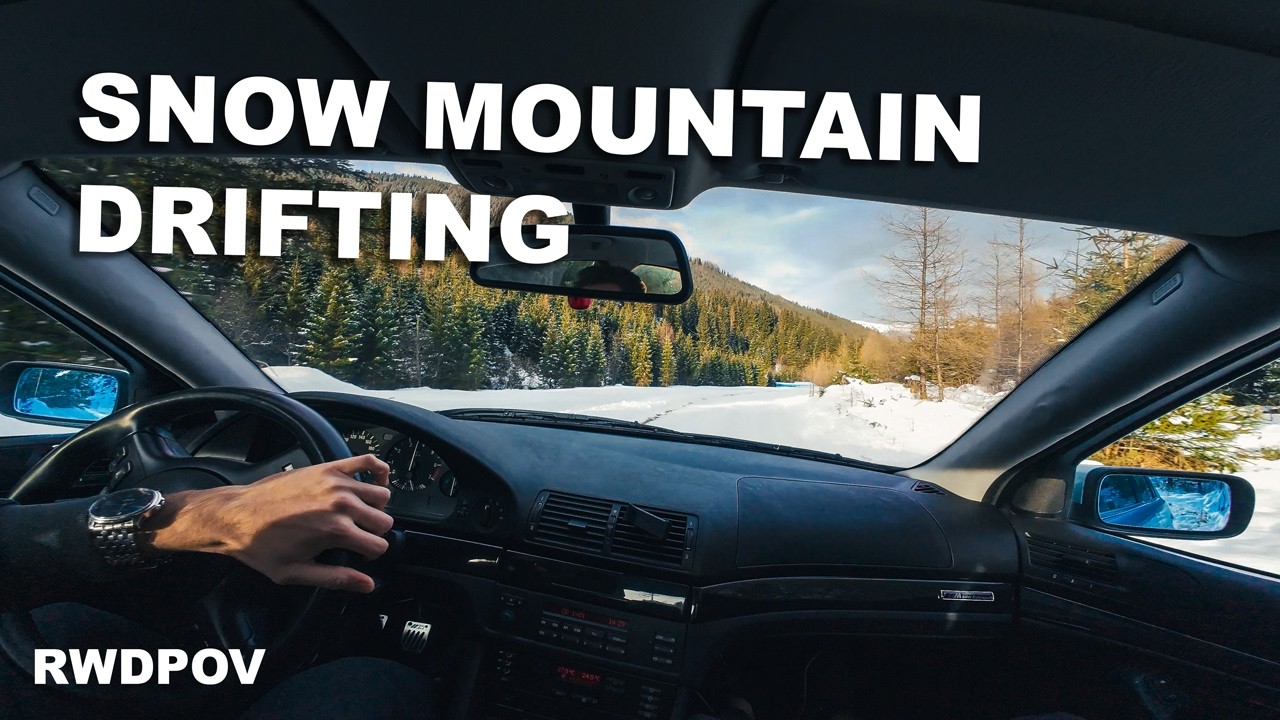 BMW E39 523i POV Snow mountain drifting