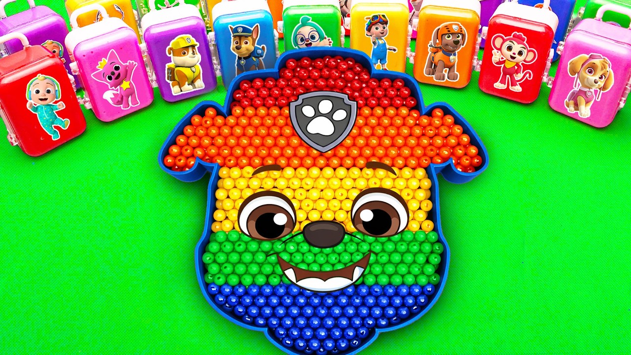 Satisfying ASMR | Making PAW Patrol Beads Bathtub by Mixing SLIME in Rainbow Eggs CLAY Coloring