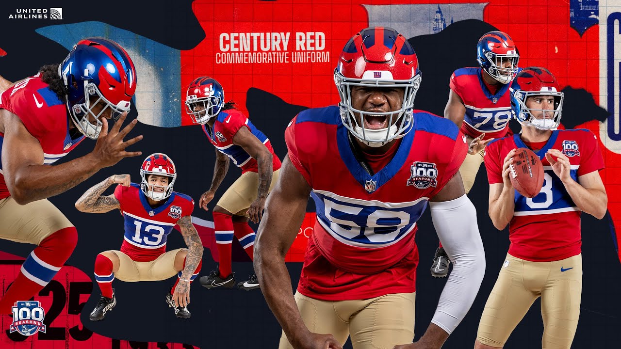 CENTURY RED UNIFORMS | New York Giants Unveil 100th Season Commemorative Uniform