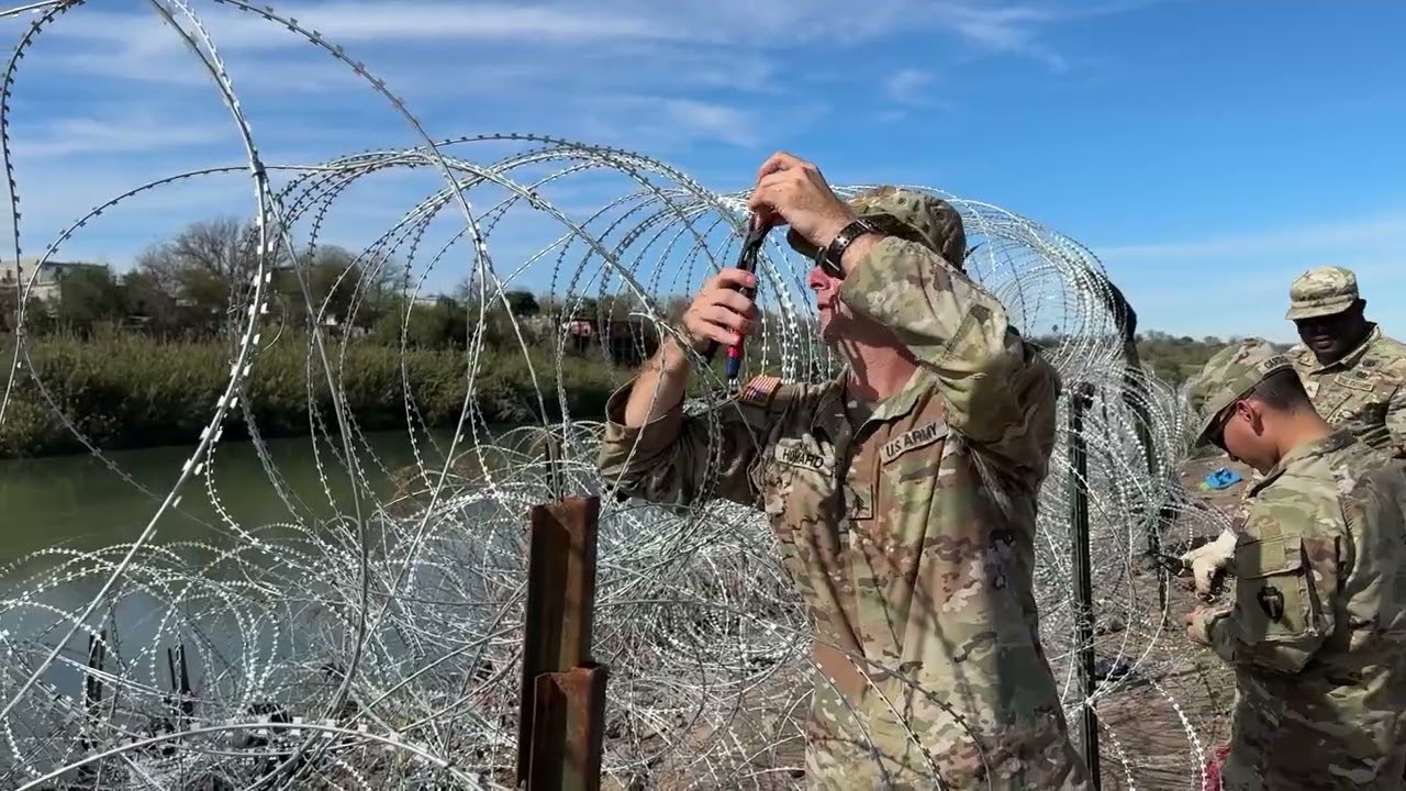 Texas National Guard Engineers Defend Eagle Pass from Mass Illegal Immigration