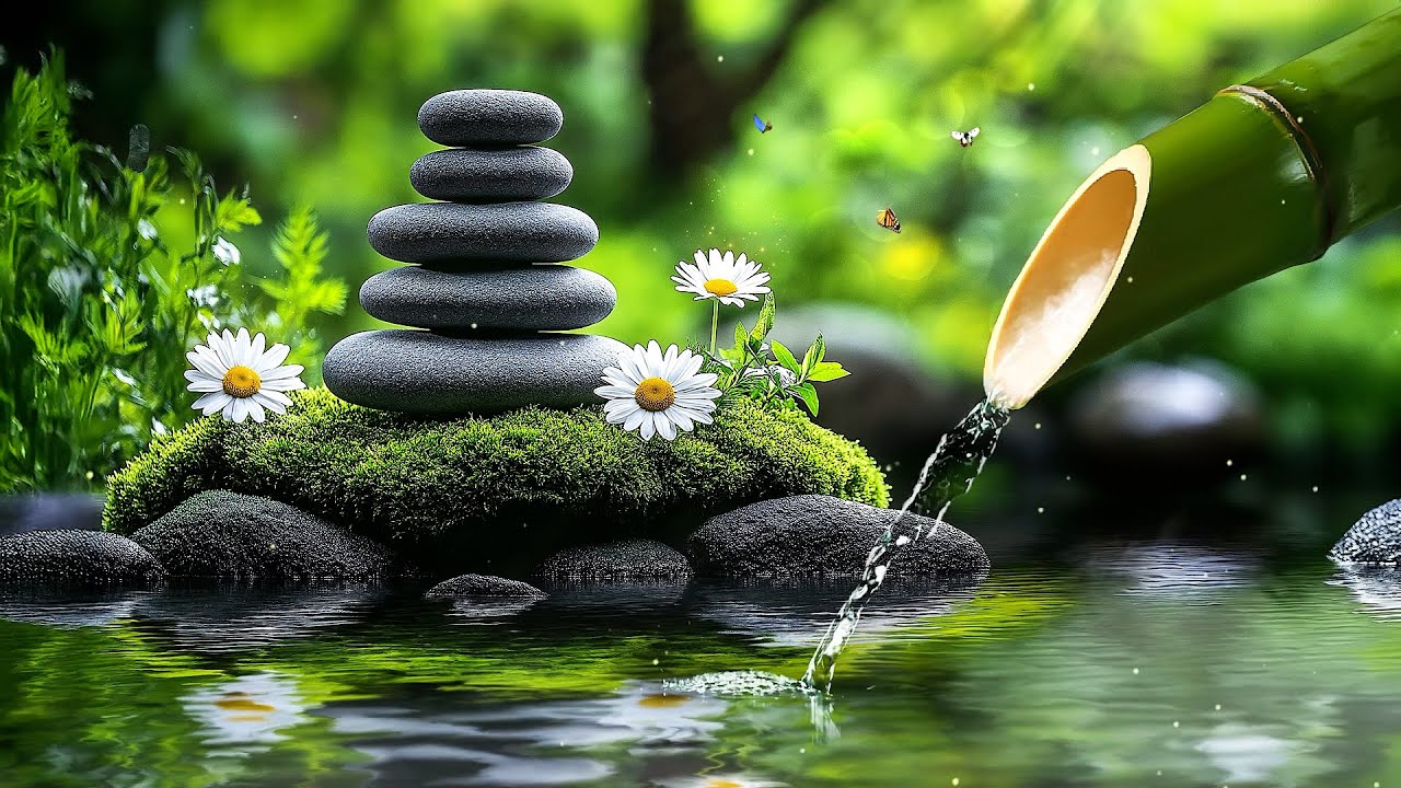 Peaceful Meditation Music with Water Sounds | Release Anxiety, Inner Peace, Depression & Insomnia