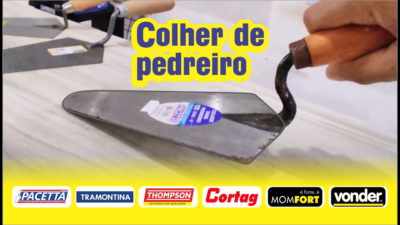 Colher de pedreiro, marcas, dicas / loja material constru&ccedil;&atilde;o / pacetta tramontina thompson momfort