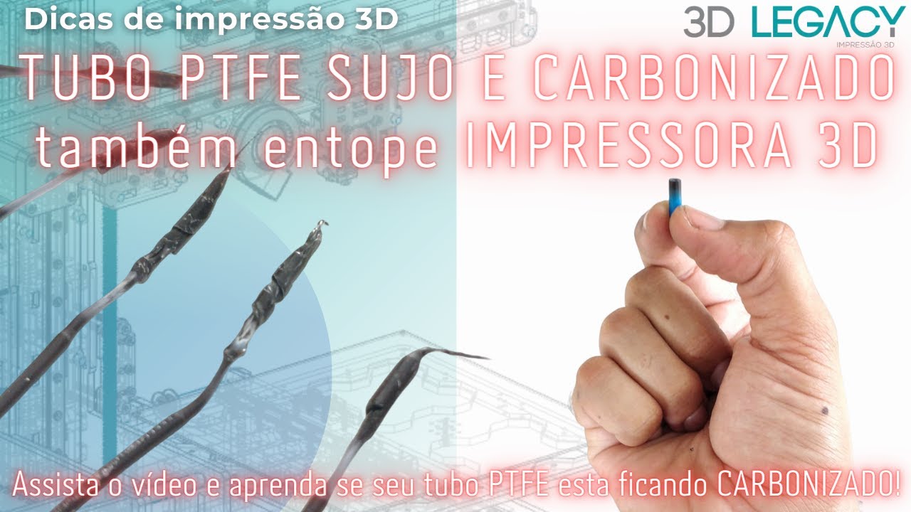 🤯 TUBO PTFE SUJO e CARBONIZADO também entope IMPRESSORA 3D, veja se o seu está assim!!!