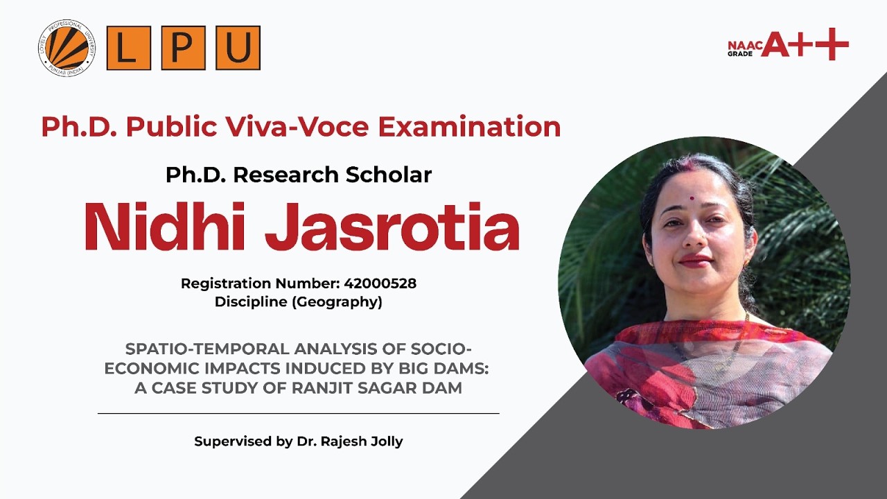 Ph.D. Viva Voce of Nidhi Jasrotia, discipline of Geography