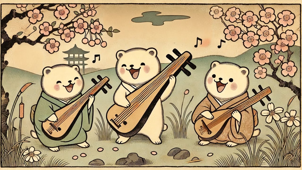 Japanese Shamisen 三味線 X Ambient Melodies【喵獸戲畫】Relaxing Background Music for Working or Study