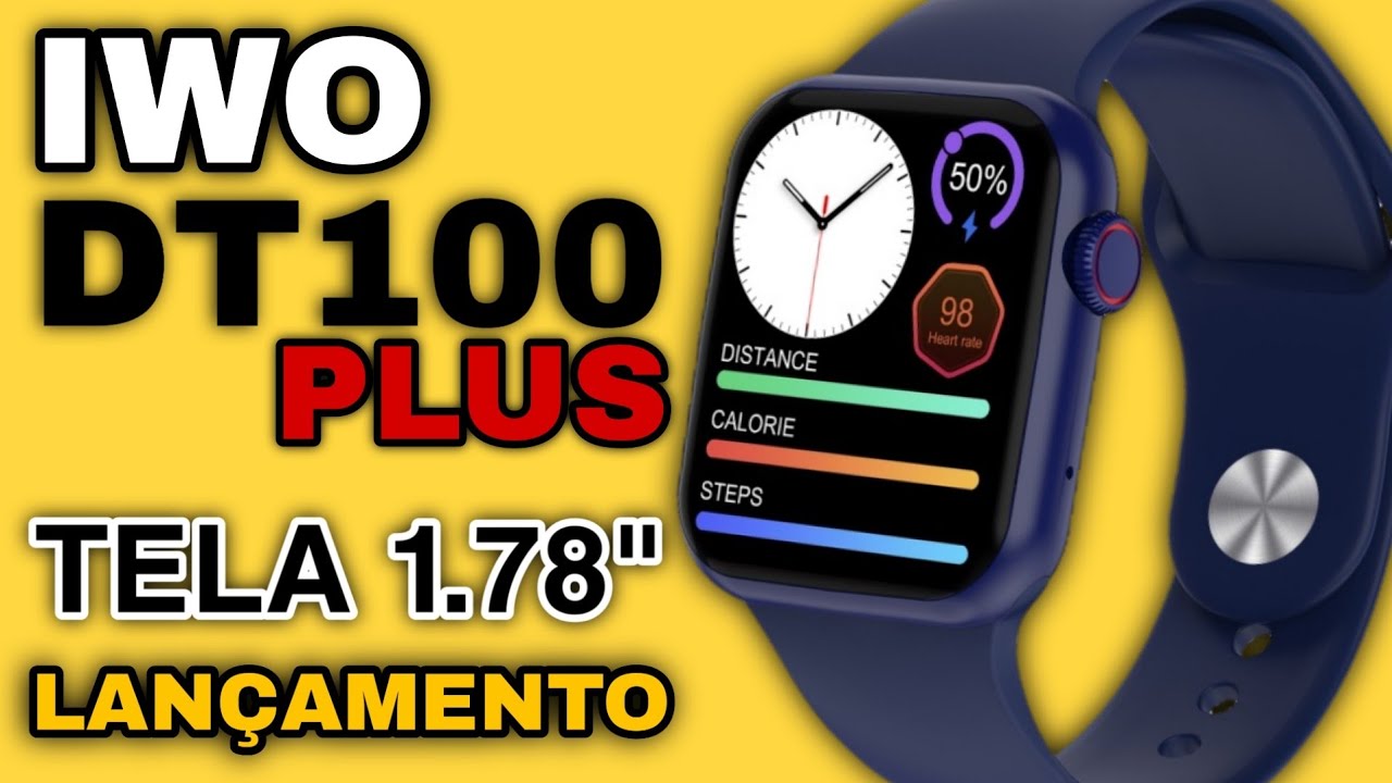 📣 IWO DT100 PLUS Smartwatch - BIG Tela de 1.78 + de 100 Watch Faces, Senha e Foto Unboxing e Fun&ccedil;&otilde;es