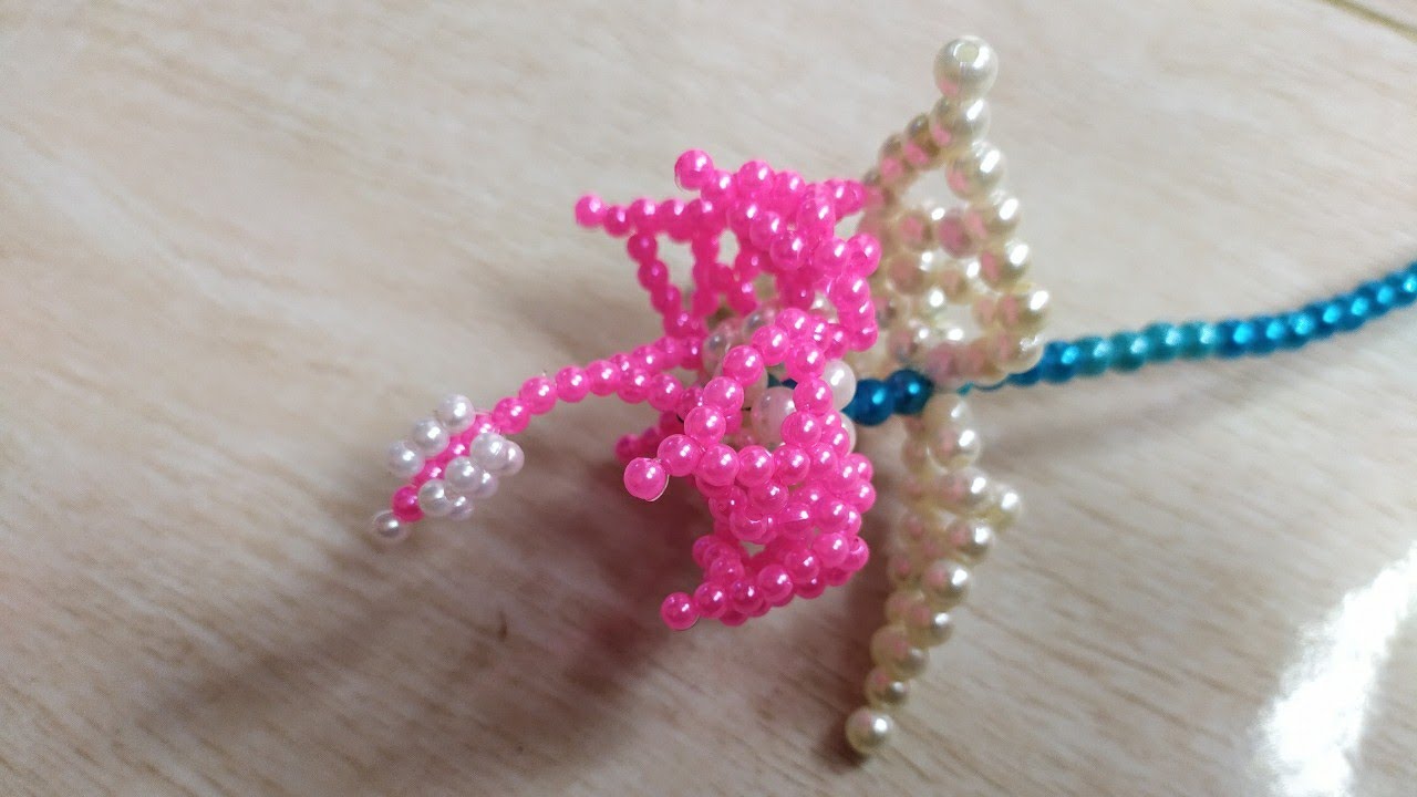 পুতির ফুল তৈরি। How to make beaded putir flower/putir kaj.